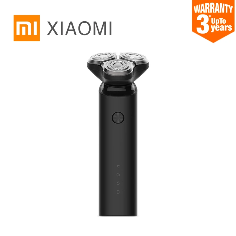 Черный Портативная электрическая бритва Xiaomi удобна и быстра для чистки сухой и влажной бритвы Ножницы для бороды трицикл двухстворчатое лезвие - Цвет: Черный