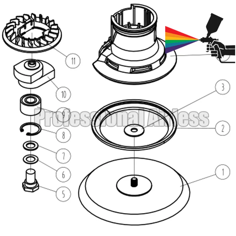 Backing Pad with Shim and Brake Seal for Car Random Orbital Sander Machine KS-01-150 Multi-Function Variable Speed Corded Red electric sander,cordless sander,cordless grinder