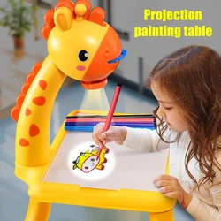 Novo led projetor desenho placa crianças pintura mesa montessori educacional aprendizagem escrita tablet para menino menina brinquedos