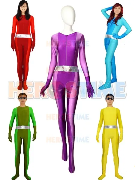 Полностью шпионы спандекс Zentai костюм кошки аниме Клевер Сэм Алекса Маскарадные