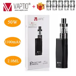 Vape комплект Электронная сигарета Vaptio 50 Вт P1 Комплект 2100 мАч встроенный аккумулятор 2,0 мл E-распылитель жидкости 0.25ом испаритель комплект