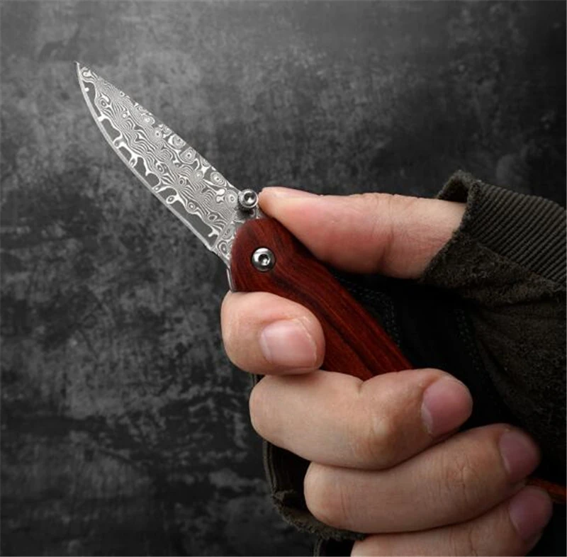 KH31 damascus foldig knife EDC Pocket knife tool (3)