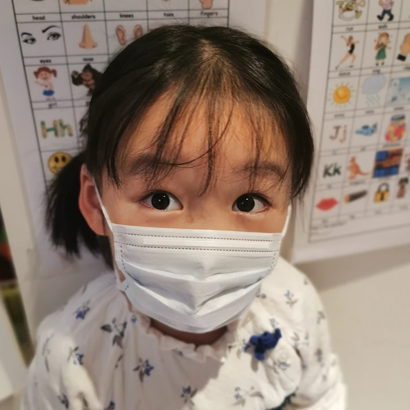 

100PCS 3 layer Disposable Elastic Child Mouth mask Soft Breathable Hygiene Kids Face masks anti dust mask for Child White Japan