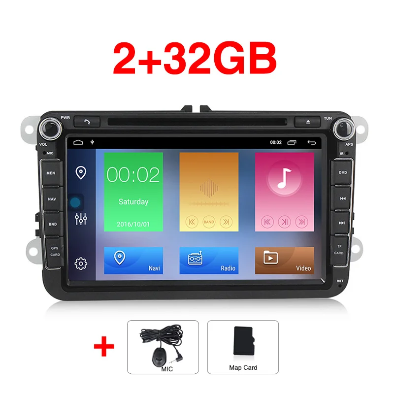 MEKEDE Android 9,0 автомобиля gps навигации для Volkswagen SKODA Гольф 5 6 POLO PASSAT B5 B6 TIGUAN caddy БОРА dvd плеер BT - Цвет: 32G model