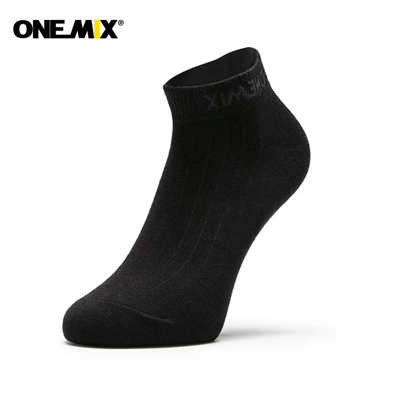 Running Socks Onemix Brand 2 Pairs Men Running Socks Cotton Cushion Breathable Outdoor Sports Walking Hiking Crew Dress Deodorant