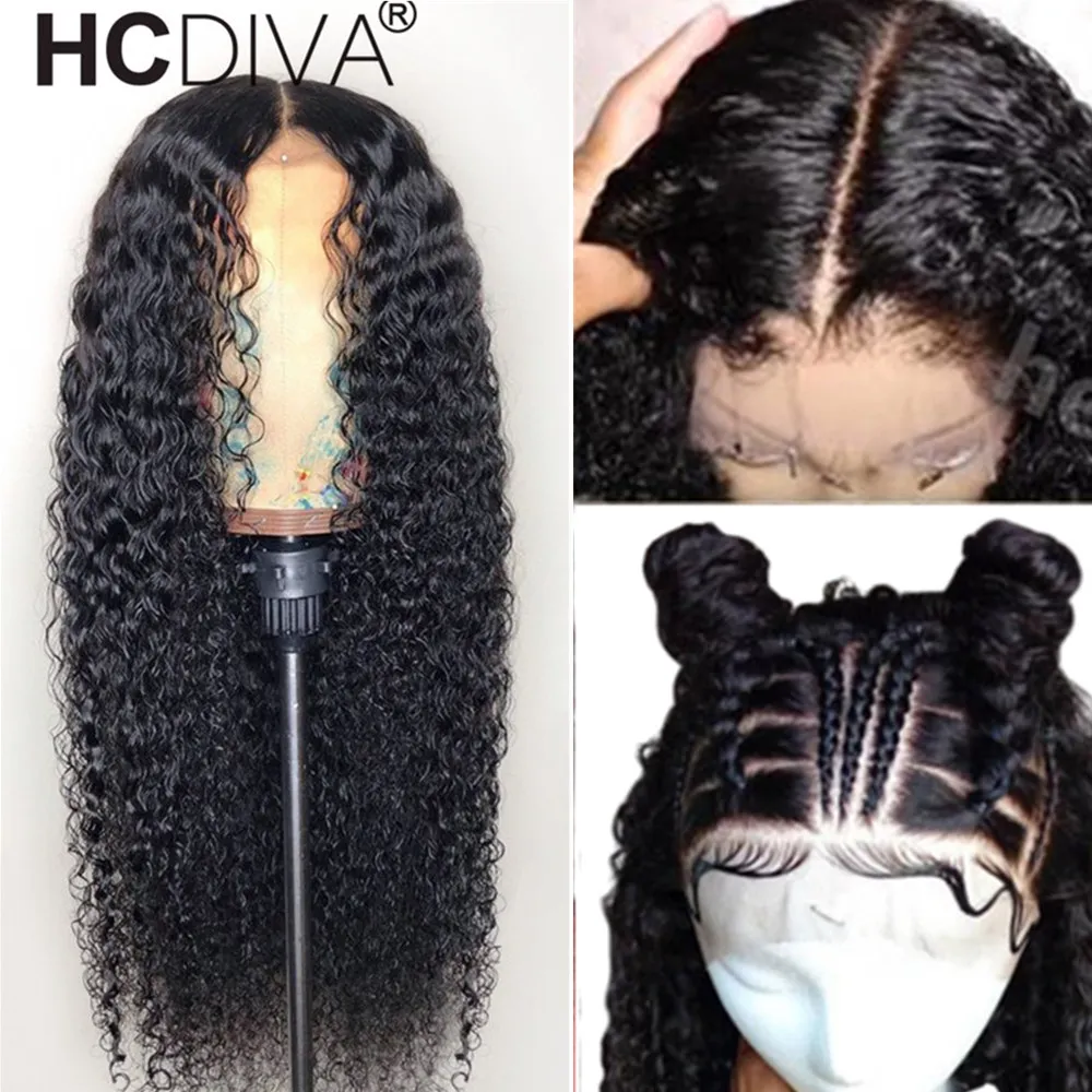 

Kinky Curly Lace Frontal Wig Deep Part Remy Brazilian Wig For Women 13*6 Lace Frontal Human Hair Wigs Pre Plucked 180% Lace Wig