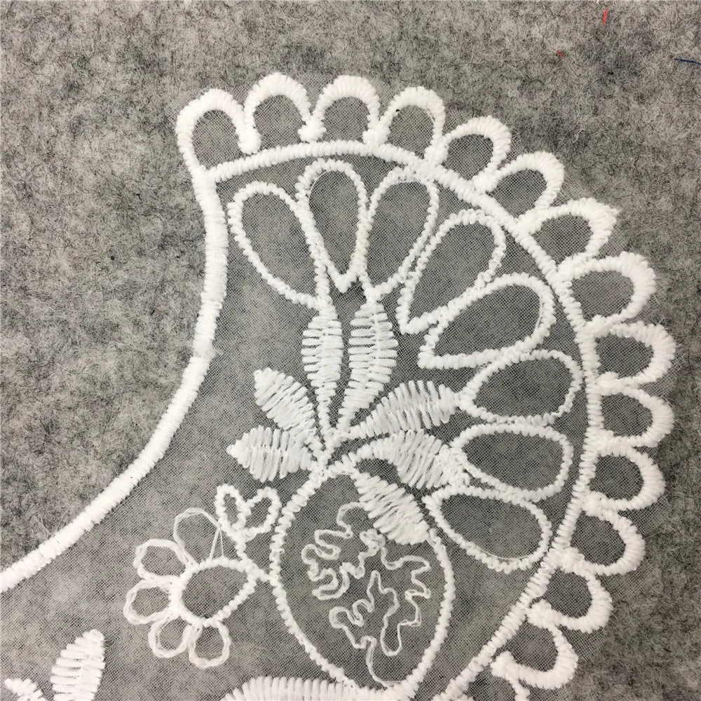 Белая вышивка кружево вырез Высокое качество цветок ткань украшение блузка мотив платье швейная Аппликация DIY аксессуары для одежды
