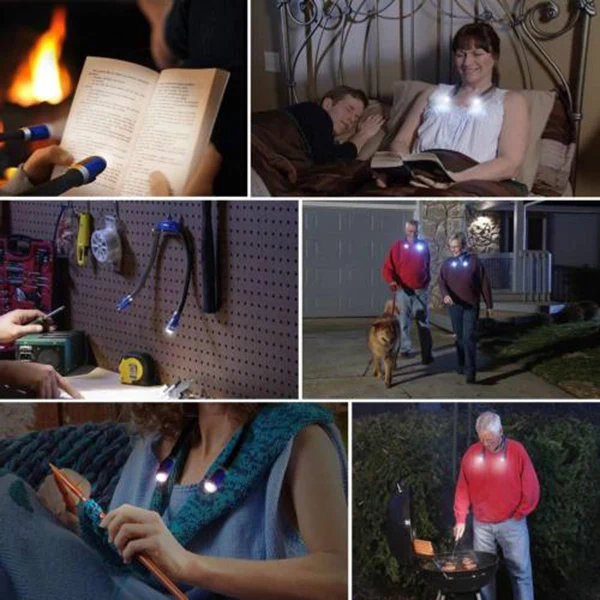 Flexible And Convenient Hands-Free LED Neck Light Book Reading Light Night Light Flash Light Camping Light
