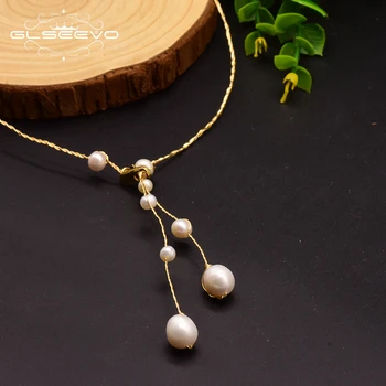 

GLSEEVO Natural Freshwater White Pearl Twisted Bohemian Necklace Women Girl Wedding Gift Original Handmade Luxury Jewelry GN0122