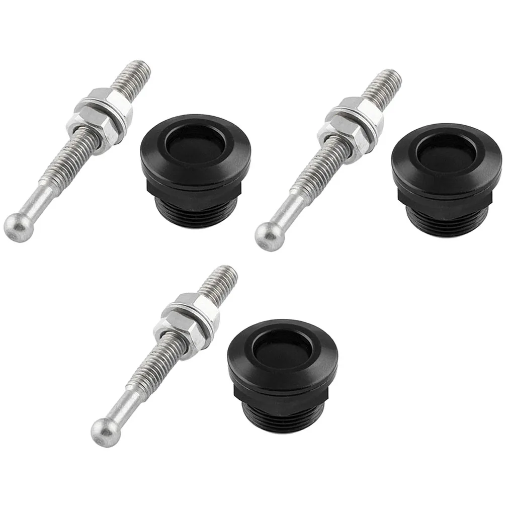 Universal  0.87''/ 22mm Diameter Quick Release Latch Push Button Hood Bonnet Pins Lock Clip Kit (3 Per Pack, Black)