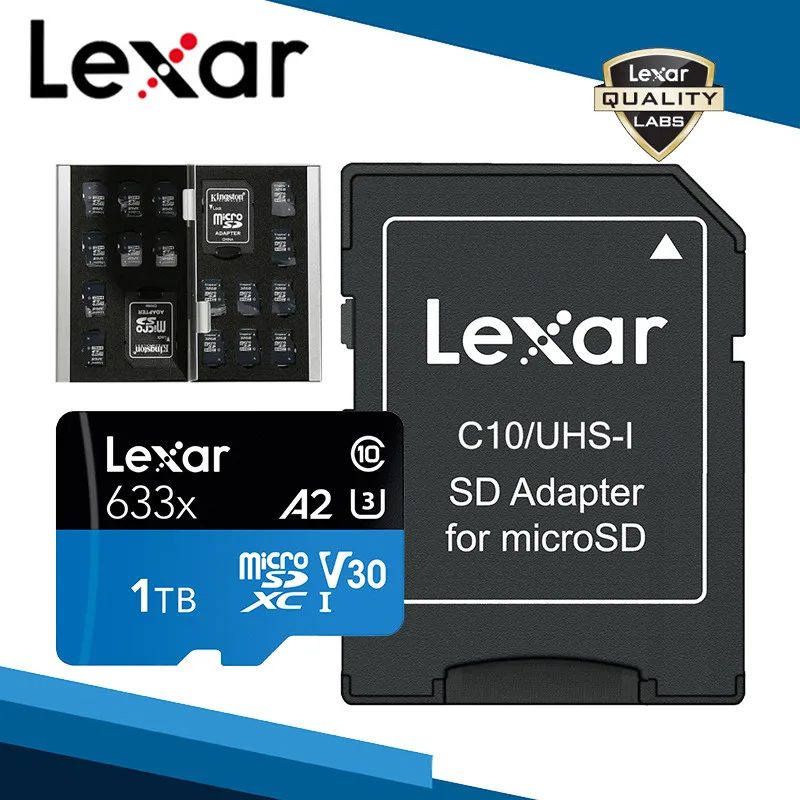 1TB Lexar карта памяти SD адаптер Micro SD кард-ридер Футляр для карты TF 16 ГБ 32 ГБ 64 Гб 128 ГБ 256 ГБ 512 ГБ A2 U3 C10 V30 633x флэш-карта - Емкость: 1TB