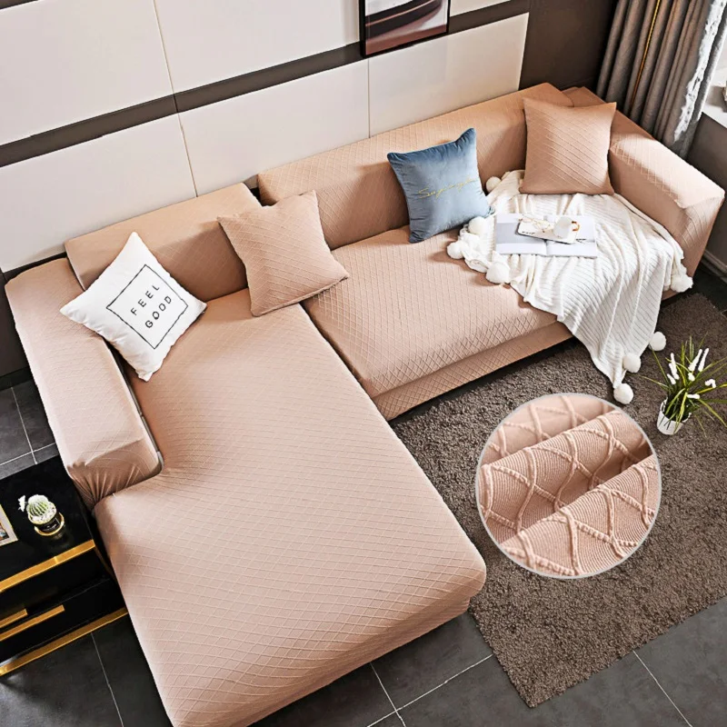 

Plaid L Shaped 2 PCS Corner Sofa Cover Elastic Couch Cover Set For Living Room Recliner Sectional Chaise Sofa Slipcovers Stretch