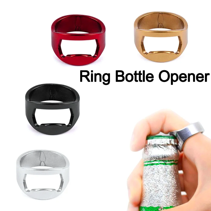 4pcs 22mm Mini Bottle Opener Multi-function Stainless Steel Finger Ring Ring-shape Beer Cap Opening Remover Kitchen Bar | Дом и сад