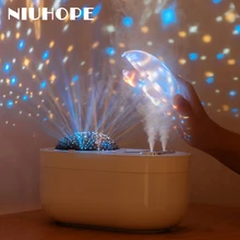 

NIUHOPE Projection Dual Humidifier Humidifiers Rotation Mist Aroma Diffuser 360 Night Light Rechargeable Two Sprayer 1000ml