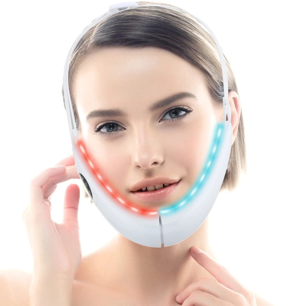 Ems Massaggiatore Facciale Cintura Dimagrante Led Fototerapia Terapia V Viso Mento Lifting Dispositivo Di Vibrazione Cellulite Mascella Lifting Macchi