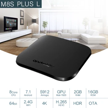 

Original MECOOL M8S PLUS L TV Box Android 7.1 4K Set-top Box Amlogic S912 Octa Core 2GB 16GB 2.4G WiFi Set Top Box