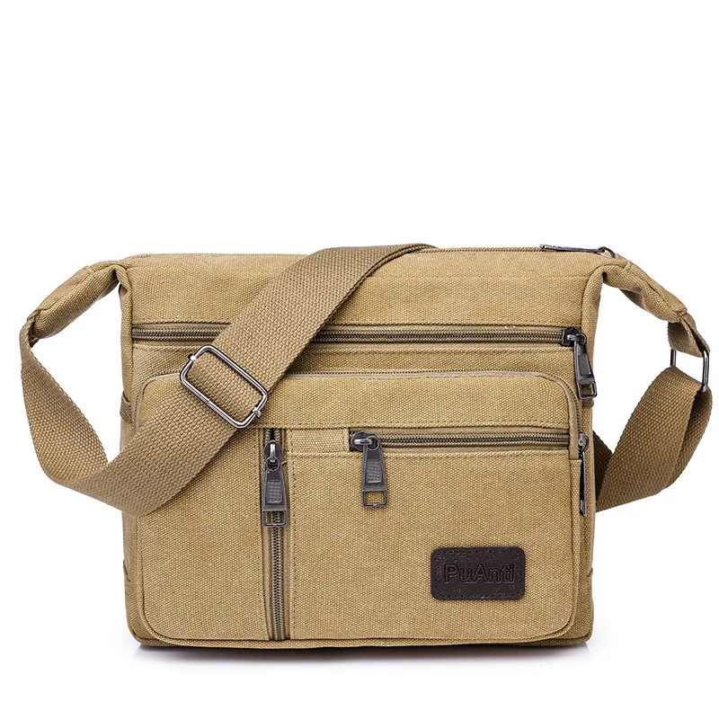 

New Style Single-shoulder Canvas Bag Shoulder Bag Men's Bag Breathable Casual Travel Portable Multi-pockets Casual Bag