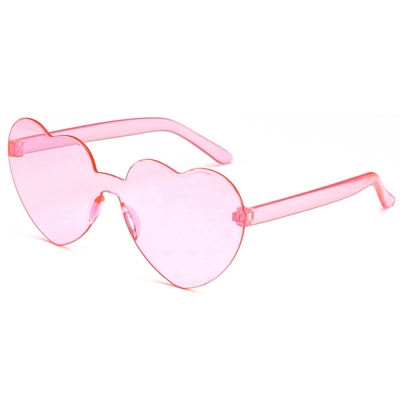 rose gold sunglasses JULI Heart Oversized Sunglasses for Women Love Translucent Rimless Sun Glasses Female Clear Candy Color UV Protect Gafas 8069 big sunglasses Sunglasses