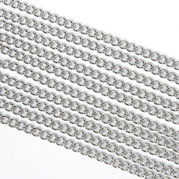 

5 Meter Long Stainless Steel Flat Round Ring Chain For Necklace Bracelet Extension Chains Findings Diy Jewelry Making Supplies