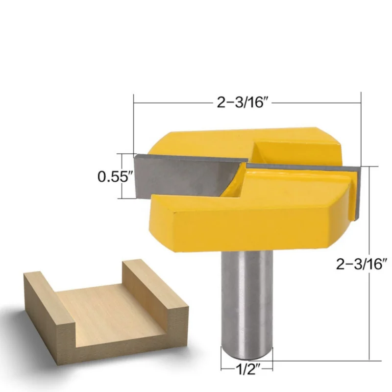 

1/2" Shank 2-1/4" Diameter Bottom Cleaning Router Bit Woodworking Router Bits Milling Cutter for MDF Solid Wood