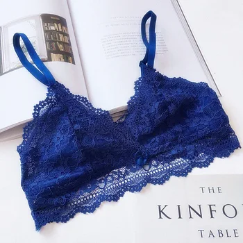 

French Bralette Ultra-Thin Underwear Lace Non-Steel Ring Bra GIRL'S Tube Top Students Vest Style Base Wrap-around