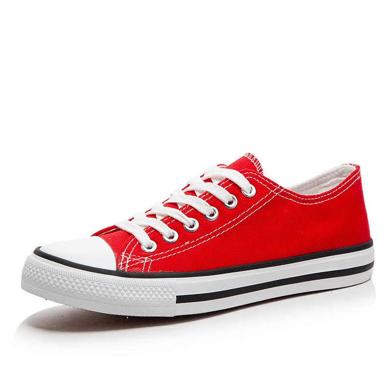 Женская парусиновая обувь; лоферы на плоской платформе; Вулканизированная обувь; женские повседневные туфли-лодочки; нейтральные модные классические дизайнерские брендовые кроссовки - Цвет: Red
