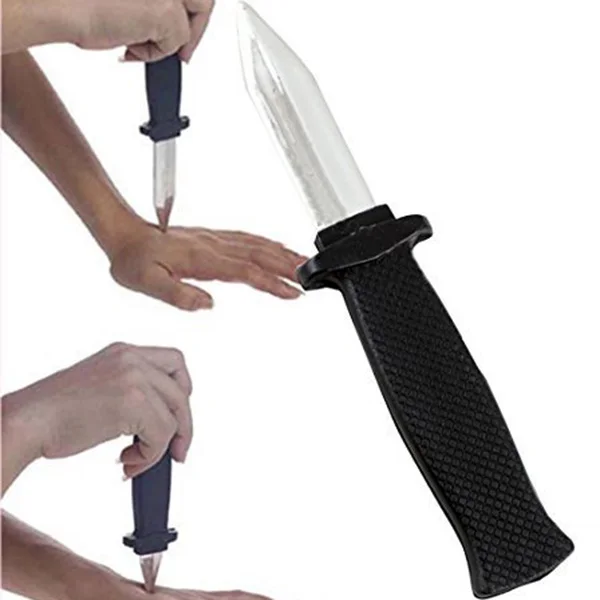 

Funny Trick Joke Toy Plastic Fake Spring Retractable Knife Fools Friends For Children Teens