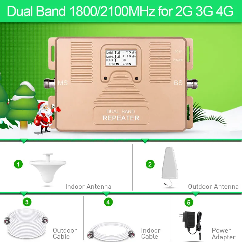 Full Smart! Двухдиапазонный ЖК дисплей скорость 2g + 3g 4g180 0/2100 МГц Усилитель мобильного