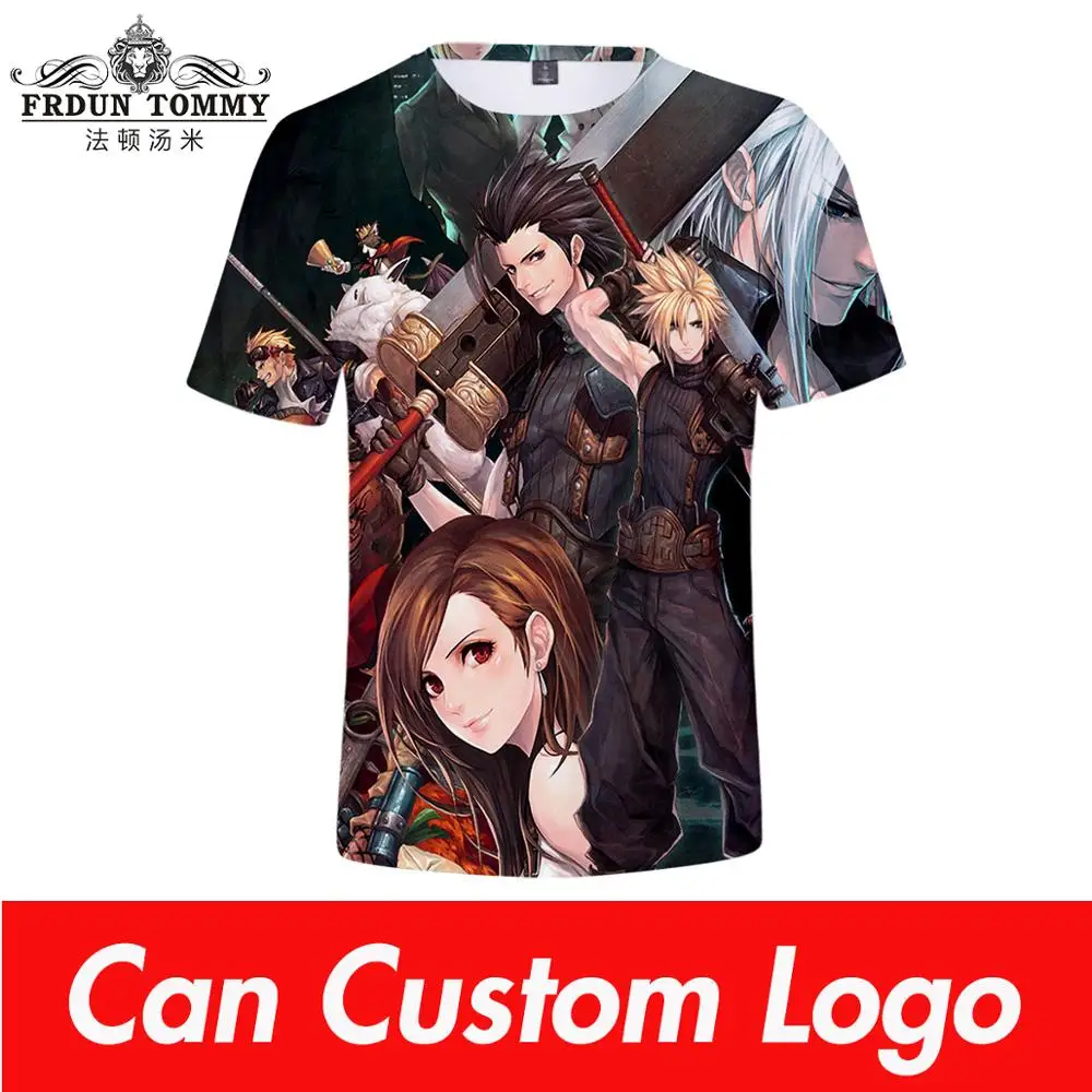 Final Fantasy футболка Харадзюку футболки Мужская Уличная одежда Харадзюку короткий рукав Kpop футболки размера плюс уличный стиль