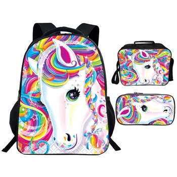 

3D Unicorn Teen Boy Girl Student School Bag 3pcs / Set Custom School Bag Young Student Custom School Bag 2020 New