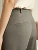 Amii pantalones de primavera otoño Oficina señora sólido nueve puntos sueltos pantalones femeninos de alta cintura Slim Straight mujeres traje pantalones 11960733 ► Foto 3/5