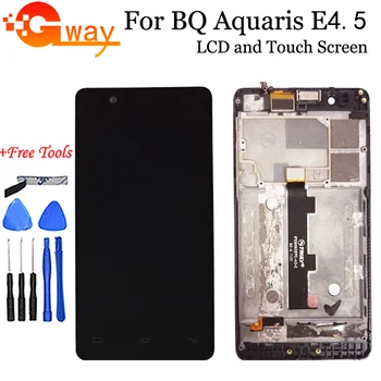 

FSTGWAY For BQ Aquaris E4.5 hd Black LCD Display With Frame Digitizer Negro IPS5K0631FPC-A3-E+ Tempered glass