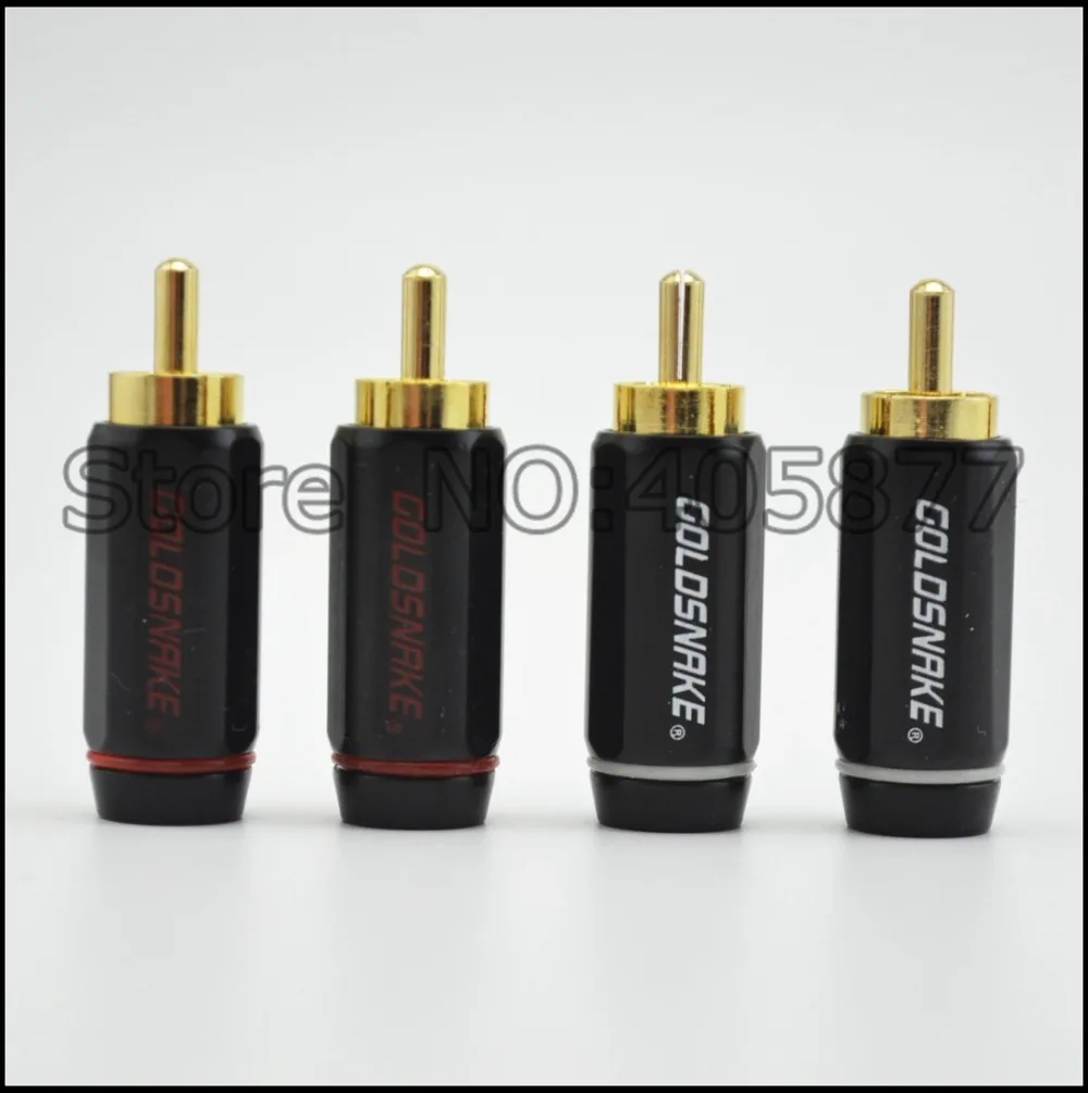 

4pcs gold plated rca male plug 6MM cable connector for Audio DIY rca terminal rca cable plug