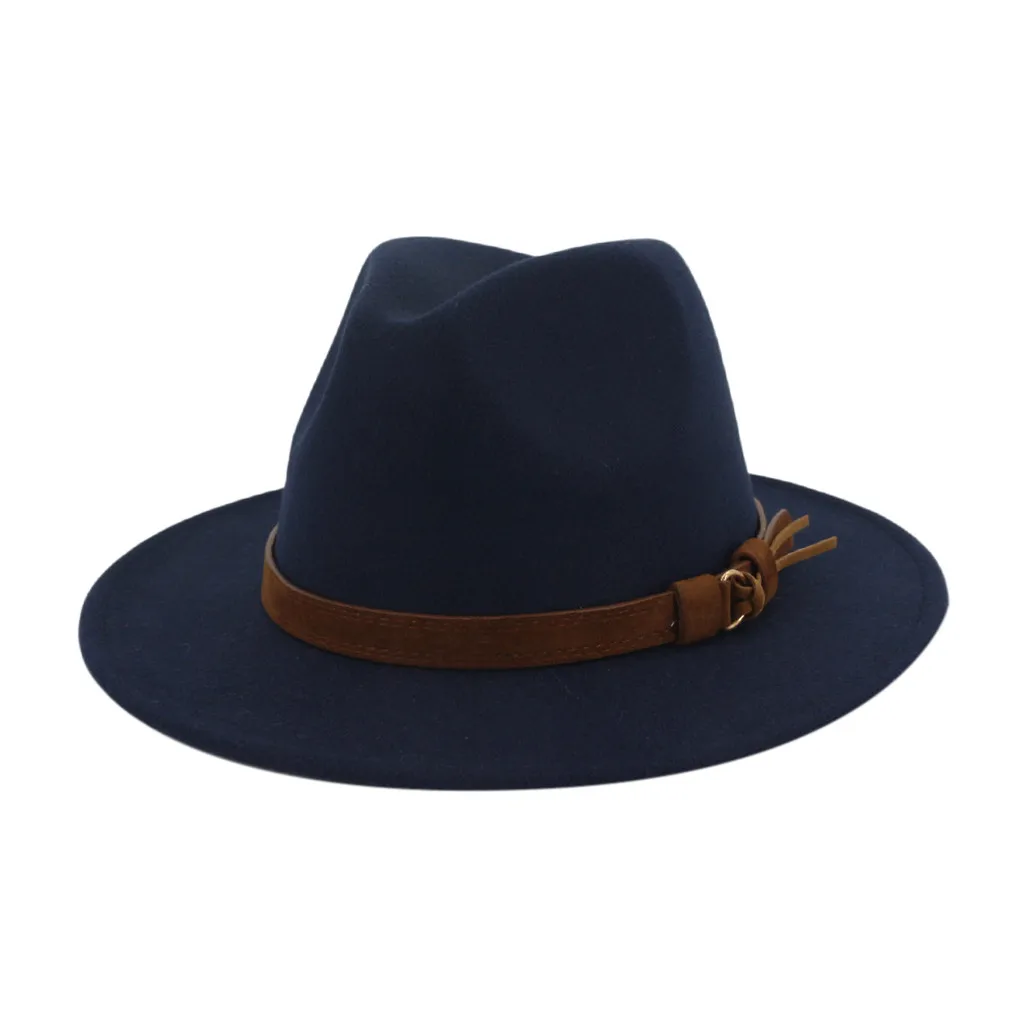 Мужская и женская мужская шляпа-Панама женская винтажная шляпа с широкими полями с пряжкой на ремне Регулируемая шляпа