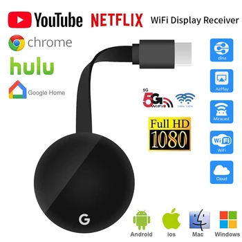 

TV Stick 5G Wifi 1080P G7S Display Receiver For Google Chromecast 3 Anycast TV Receiver HDMI Miracast TV Dongle For Ios Android