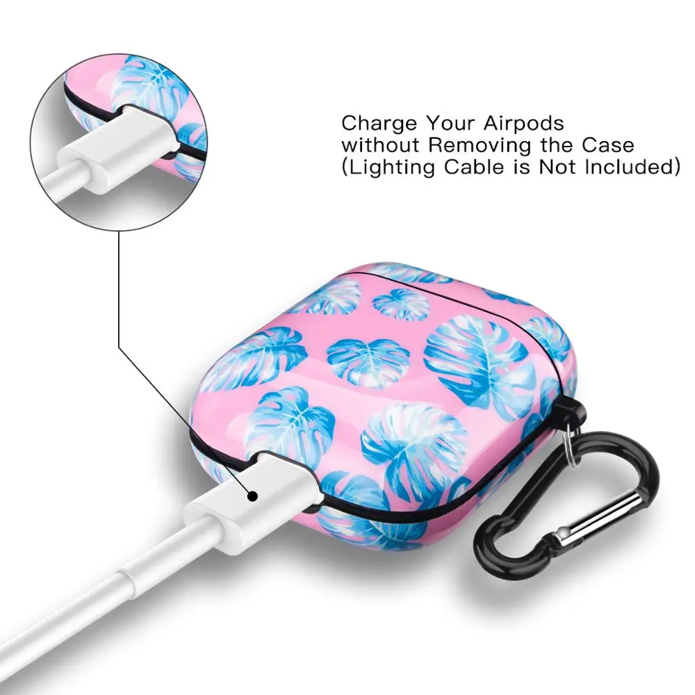 Чехол Netarlier для беспроводных Bluetooth наушников Apple AirPods 1 2 глянцевый мягкий защитный