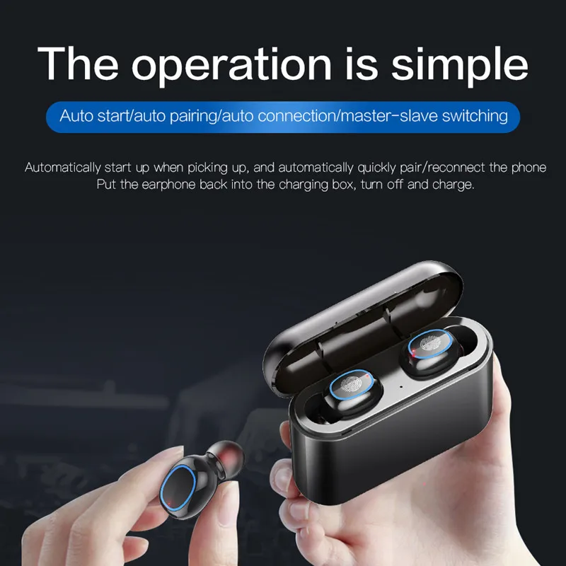 A1 TWS Bluetooth 5 0 earphone Waterproof headset music Earpieces Works on all Android iOS smartphones wireless stereo Headphones