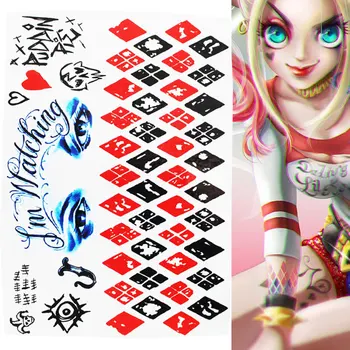 

Waterproof Temporary Tattoo Sticker joker clown fake tatto flash tatoo for men girl womem femme