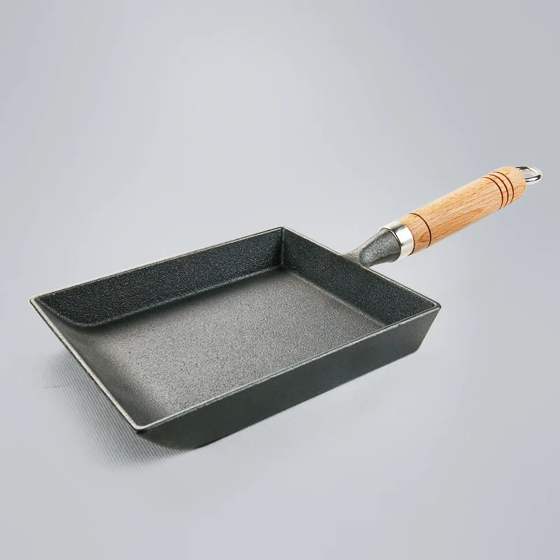 Tamagoyaki Frying Pan Non-stick Non-Paintcoat Egg Omelette Square Small Flat-bottom Pot Electromagnetic Furnace Gas Stove Univer