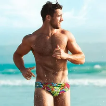 Мужские купальные костюмы с принтом, мужские плавки в радужную полоску, пляжные короткие сексуальные трусы, maillot de bain, купальный костюм для геев, 070