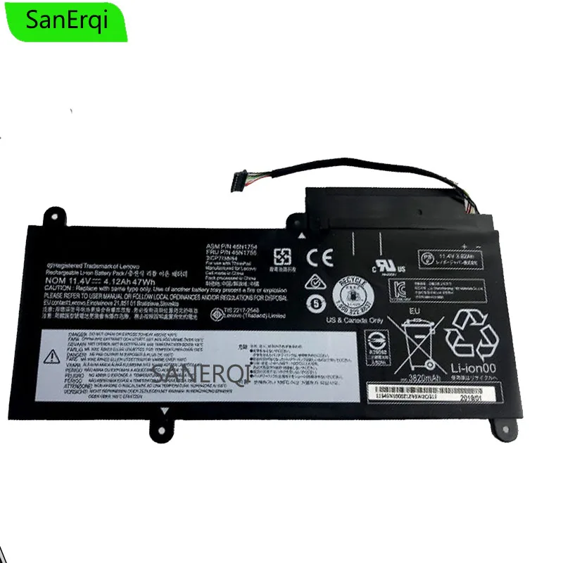 47WH 45N1754 45N1755 Батарея для E450 E450C E455 E460 E460C 45N1756 45N1757 ноутбук Батарея 11,4 V 47Wh Батарея
