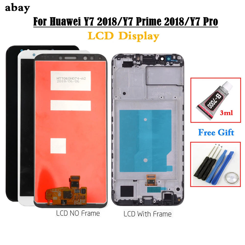 Для Huawei Y7 2018 ЖК дисплей сенсорный дигитайзер для Pro с рамкой Prime экран в сборе 5 99