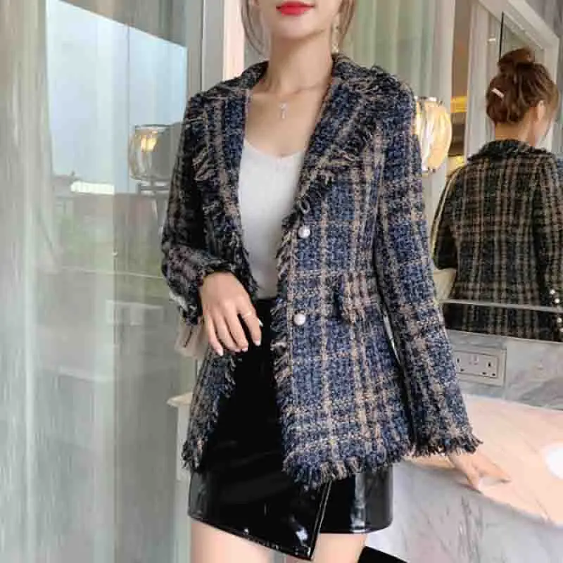

High quality luxury Design Runway Tassel Tweed Coat Women Autumn And Winter Jacket Elegant Outerwear Womens Coats And Jackets