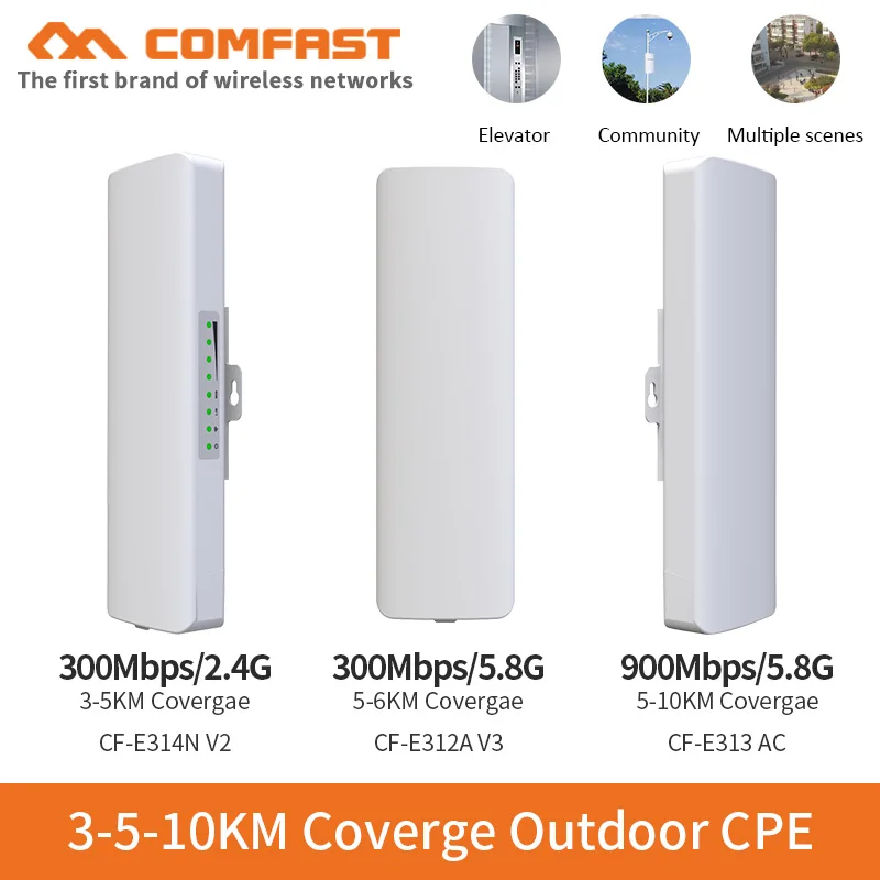 2.4Ghz E 5.8Ghz 300 ~ 900Mbps Outdoor Wireless Bridge Ap Cpe Router Wi Fi Amplificatore Di Segnale Ripetitore Extender Cpe Per Ip Cam