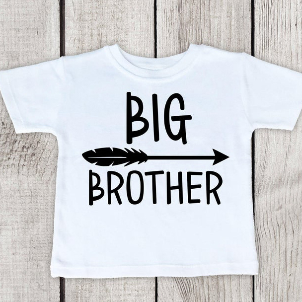 Matching Outfits Brother Matching Sibling Shirts Summer Short Sleeve Tee Shirts Newborn Baby Anouncement Wear