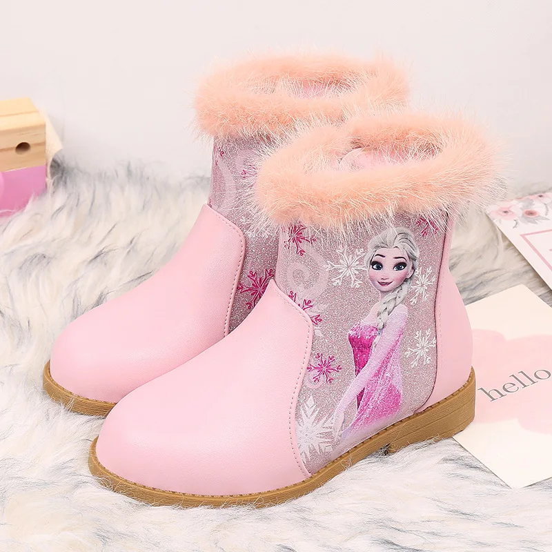 HKXN/модные сапоги для маленьких девочек в стиле принцессы; детские зимние сапоги; новые сапоги Снежной Королевы для девочек; детская обувь; Размеры 25-35