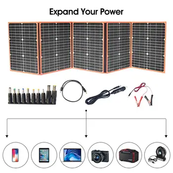 

Xinpuguang solar panel 40w 50w 60w 80w 100w 12v flexible foldable usb portable solar cell kit for boats outdoor camping car RV