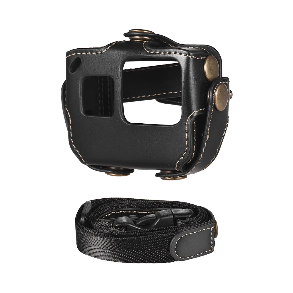 Black Защитный чехол для экшн-камеры GoPro Hero 6/5 из искусственной кожи - Цвет: Black