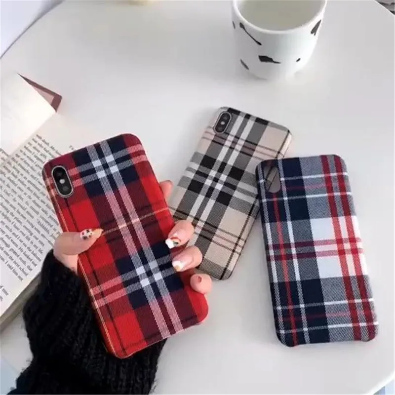 

plaid grid check pattern fashion design winter cell phone case cover for iphone 6 6s 7 8 plus x xr xs max 11 pro max