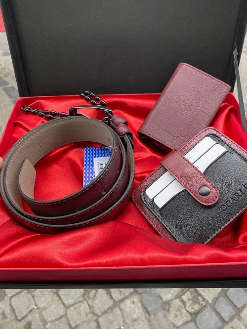 Carlino cartera marrón para hombre, accesorio elegante con soporte para cinturón, Rosario, regalo en caja|Carteras| - AliExpress